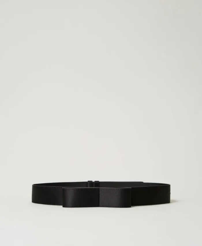 Twinset Belts Satin Belt With Bow Black 8211 Accessories