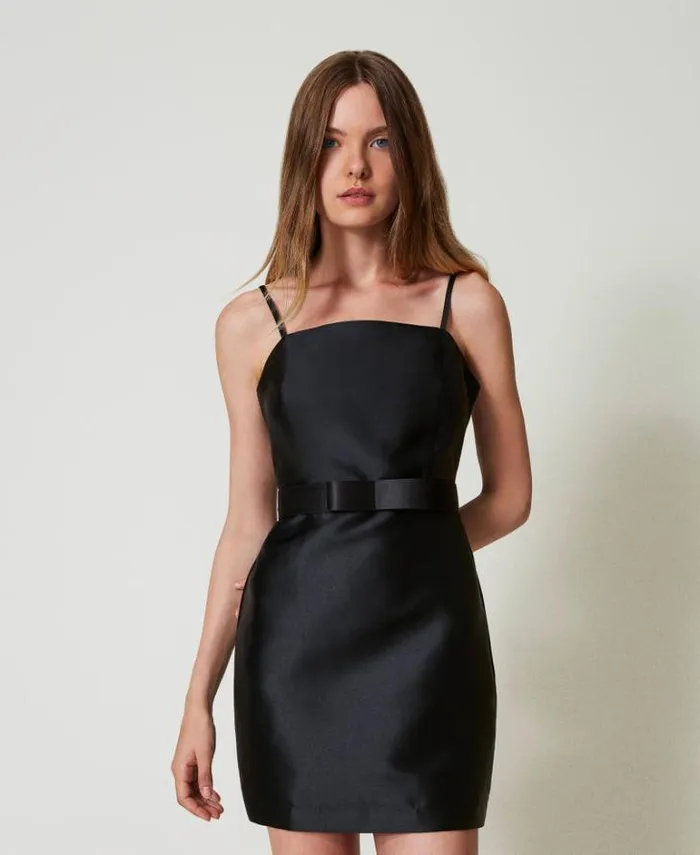 Twinset Belts Satin Belt With Bow Black 8211 Accessories