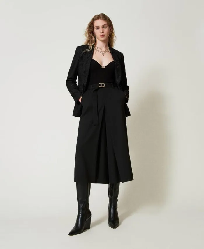 Twinset Blazers Macram Lace Blazer Black 8211 Clothing
