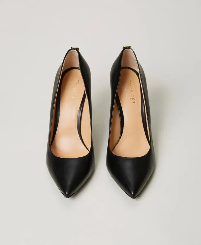 Twinset Court Shoes And Sandals Leather Court Shoes Black 8211 Shoes