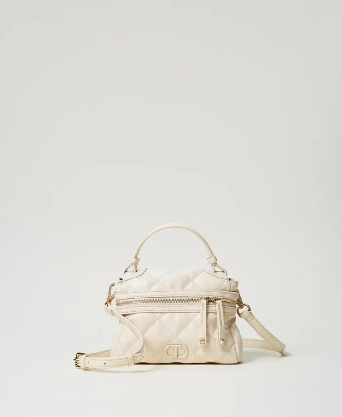 Twinset Shoulder Bags Ccile Small Quilted Top Handle Bag White Cream 8211 Bags