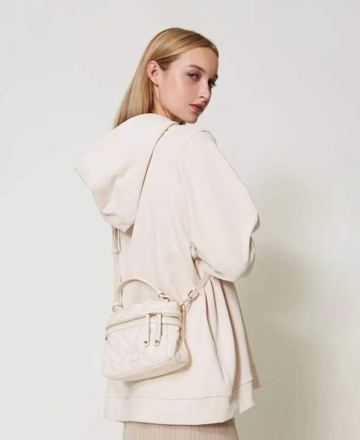 Twinset Shoulder Bags Ccile Small Quilted Top Handle Bag White Cream 8211 Bags