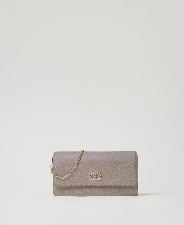 Twinset Shoulder Bags Mini Shoulder Bag With Oval T Silver 8211 Bags