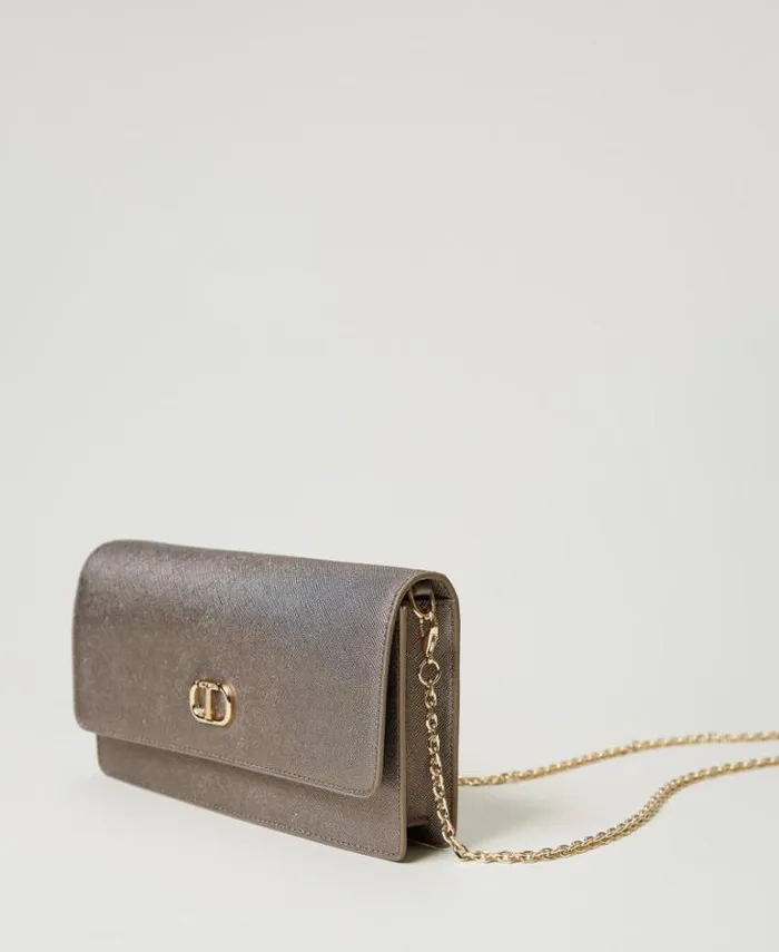 Twinset Shoulder Bags Mini Shoulder Bag With Oval T Silver 8211 Bags