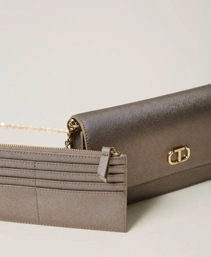 Twinset Shoulder Bags Mini Shoulder Bag With Oval T Silver 8211 Bags
