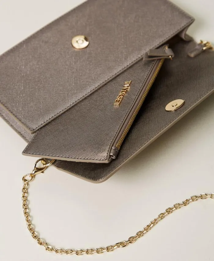 Twinset Shoulder Bags Mini Shoulder Bag With Oval T Silver 8211 Bags