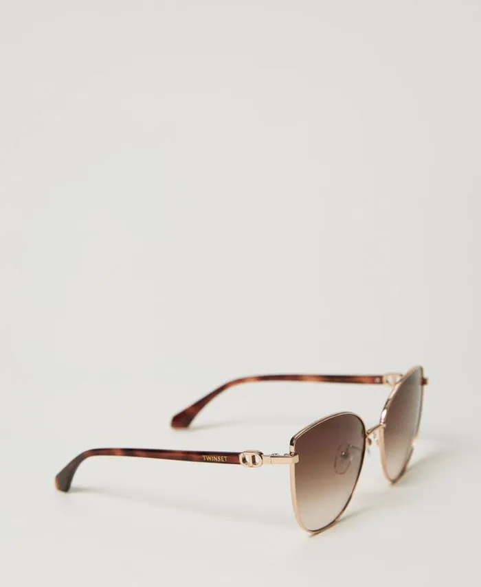 Twinset Sunglasses Steel Cateye Sunglasses Shiny Copper Gold 8211 Accessories
