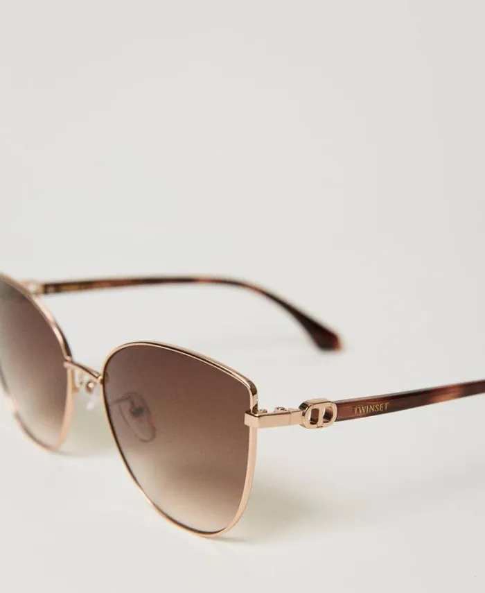 Twinset Sunglasses Steel Cateye Sunglasses Shiny Copper Gold 8211 Accessories