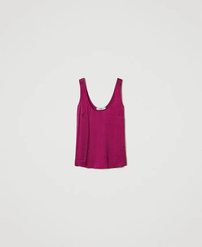Twinset TShirts And Tops Hammered Satin Top 034red Plum034 Purple 8211 Clothing