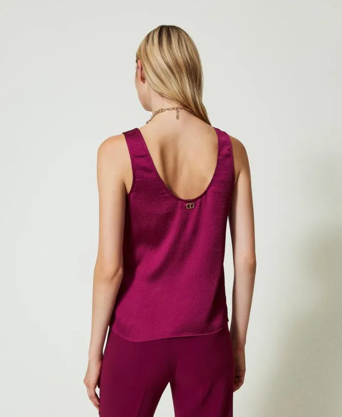 Twinset TShirts And Tops Hammered Satin Top 034red Plum034 Purple 8211 Clothing