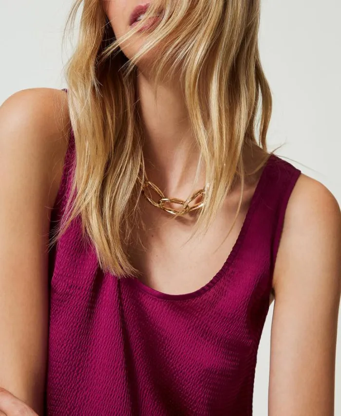 Twinset TShirts And Tops Hammered Satin Top 034red Plum034 Purple 8211 Clothing