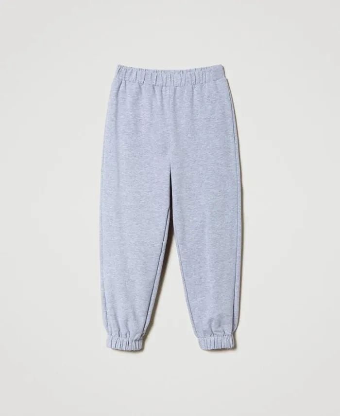 Twinset Trousers And Jeans Plush Fabric Joggers Light Melange Grey 8211 Girl