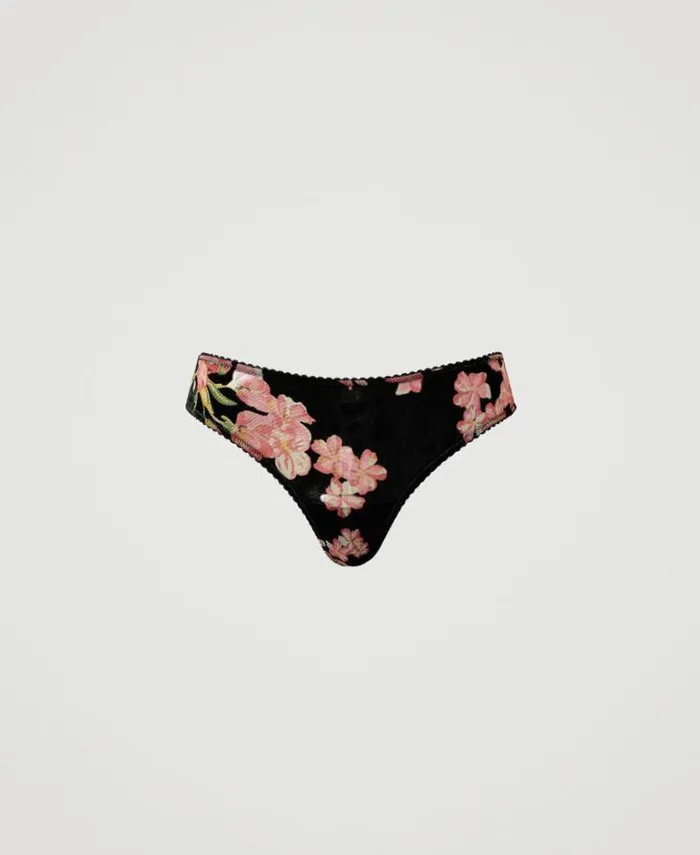 Twinset Underwear And Nightwear Dvor Velvet Brazilian Briefs Multicolour Blooming 8211 Clothing