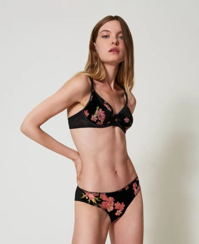 Twinset Underwear And Nightwear Dvor Velvet Brazilian Briefs Multicolour Blooming 8211 Clothing
