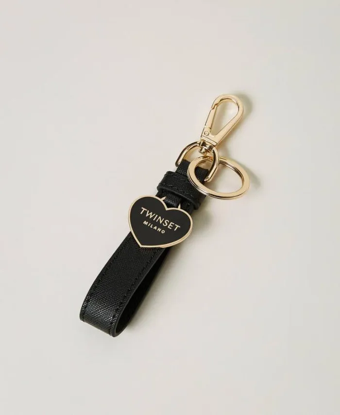 Twinset Wallets And Keyrings Keyring With Enamelled Heart Black 8211 Accessories