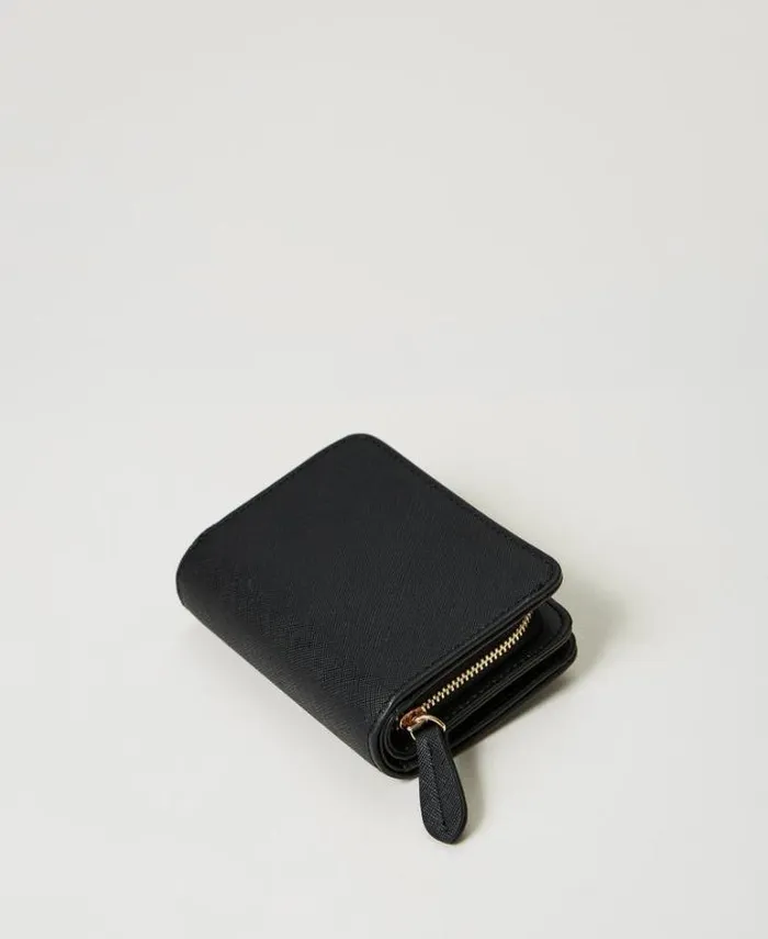 Twinset Wallets And Keyrings Wallet With Zip And Oval T Button Black 8211 Accessories