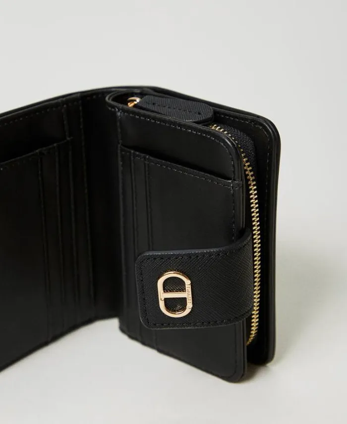 Twinset Wallets And Keyrings Wallet With Zip And Oval T Button Black 8211 Accessories