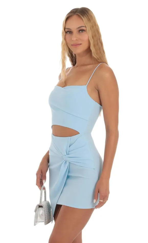 Twist Cutout Dress Blue Women LUCY IN THE SKY Mini Dresses Twist Cutout Dress Blue Women LUCY IN THE SKY Mini Dresses