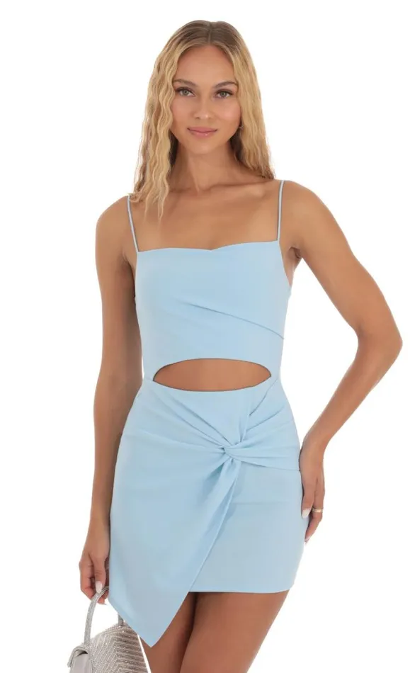 Twist Cutout Dress Blue Women LUCY IN THE SKY Mini Dresses Twist Cutout Dress Blue Women LUCY IN THE SKY Mini Dresses