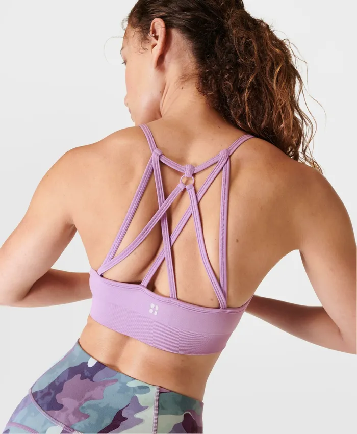 Underwear Sweaty Betty Women Spirit Awakened Yoga Bra Lily Purple