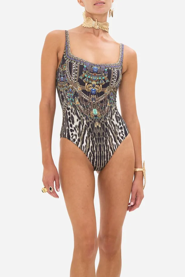 UNDERWIRE SQUARE NECK ONE PIECE CAT WORSHIP Cat Worship Womens Camilla One Pieces