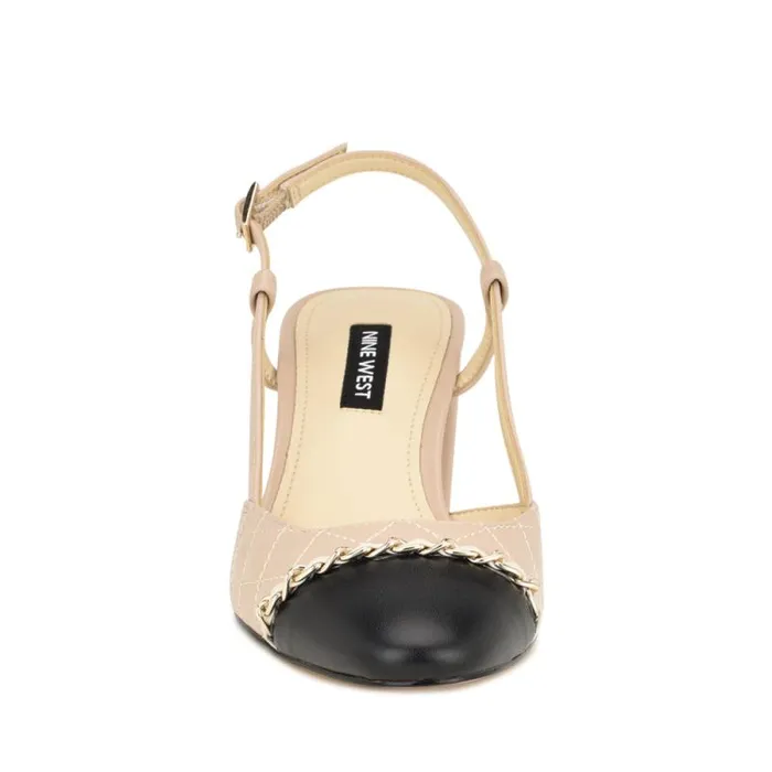 Uround Quilted Cap Top Slingbacks Light Natural Women Nine West Heels Uround Quilted Cap Top Slingbacks Light Natural Women Nine West Heels