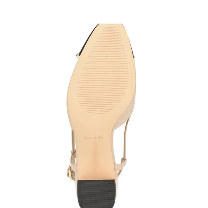 Uround Quilted Cap Top Slingbacks Light Natural Women Nine West Heels Uround Quilted Cap Top Slingbacks Light Natural Women Nine West Heels