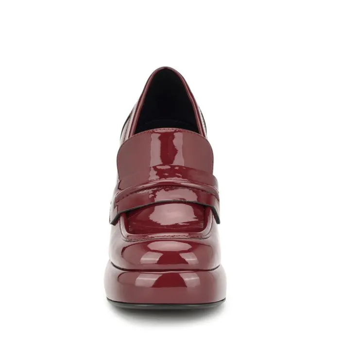 Verge Heeled Platform Loafers Medium Red Women Nine West Heels