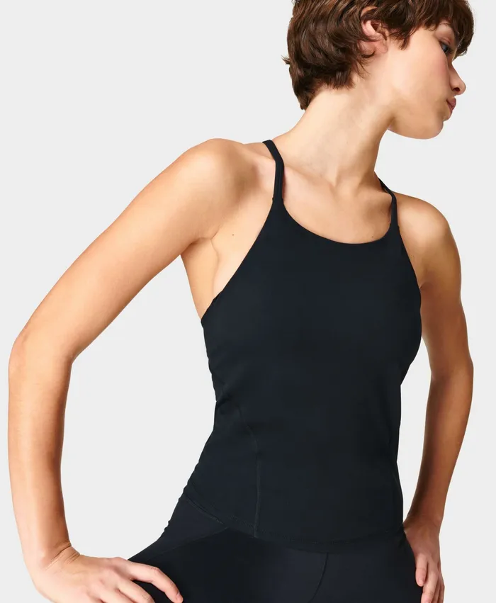Vest Tops Super Soft Yoga Vest Black Sweaty Betty Women