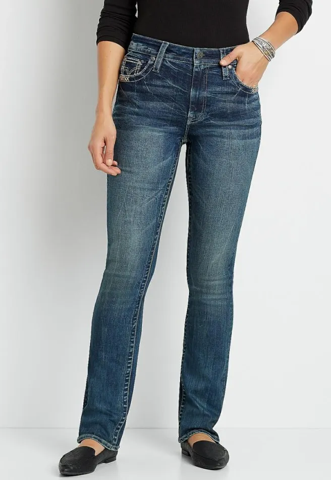 Vigoss High Rise Dark Wash Slim Boot Jean Women Maurices Jeans