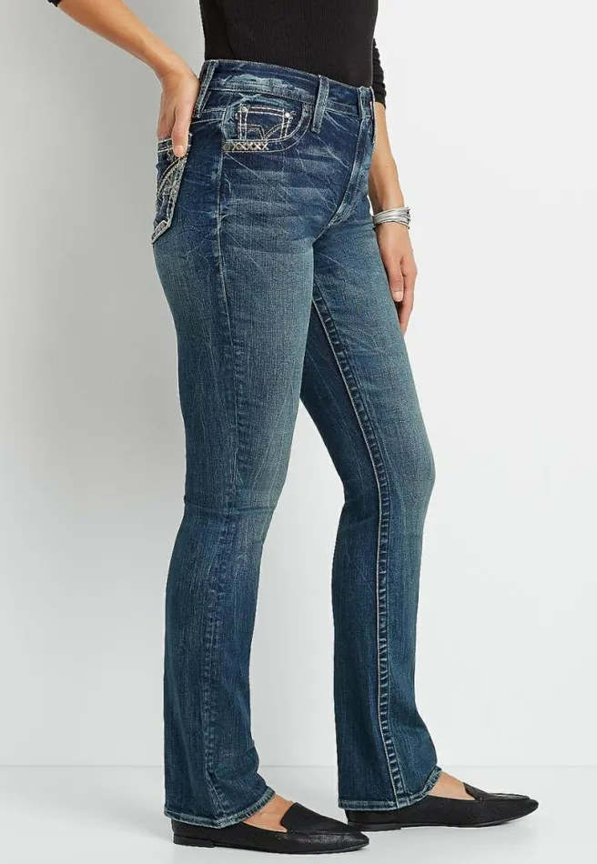 Vigoss High Rise Dark Wash Slim Boot Jean Women Maurices Jeans