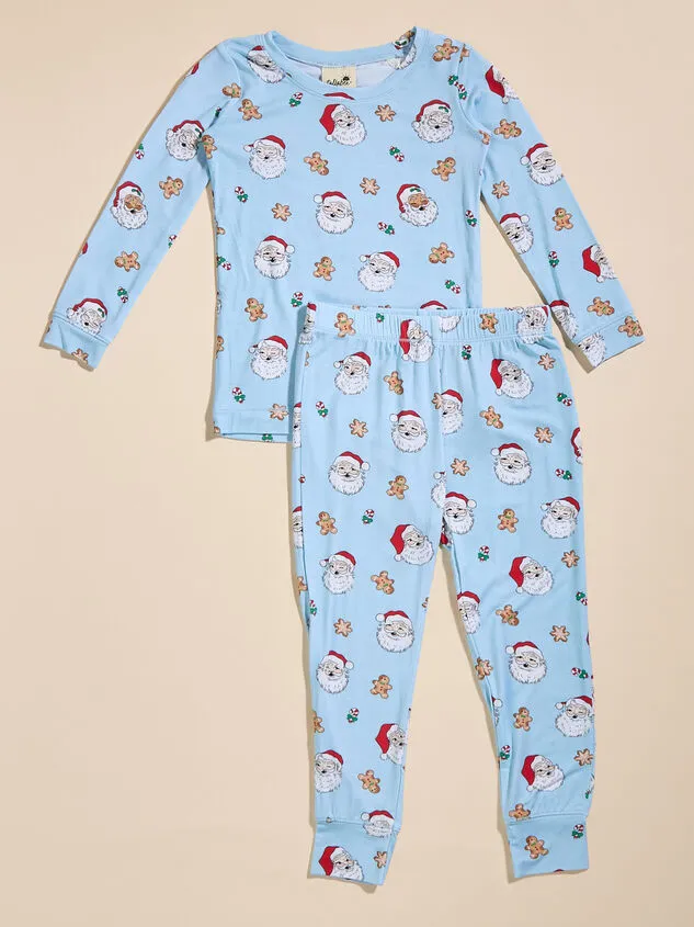 Vintage Santa Top And Pants Lounge Set Blue Boy Altar039d State Sleepwear