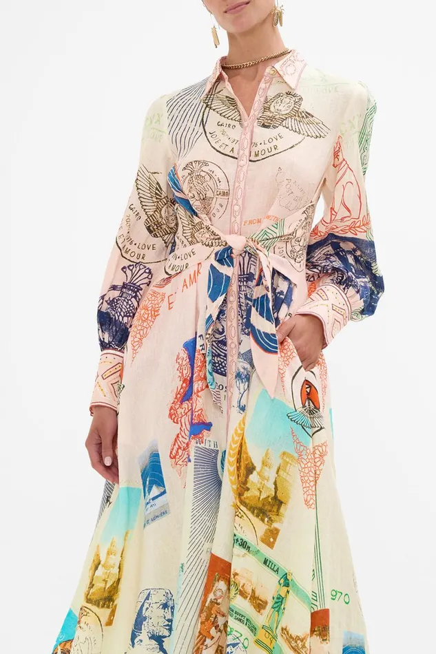 WAIST TIE SHIRT DRESS HAUTE PASSPORT Haute Passport Womens Camilla Dresses