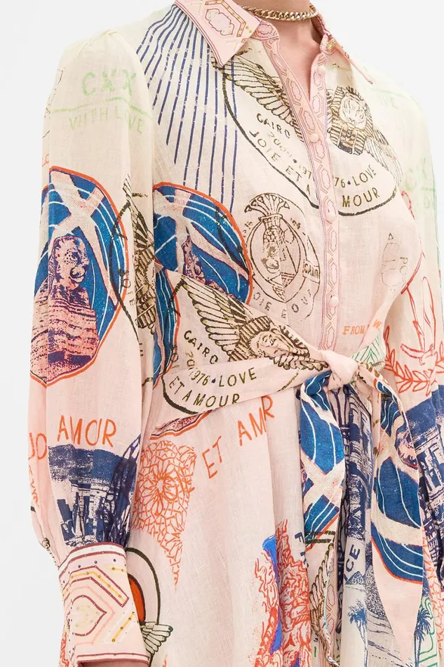 WAIST TIE SHIRT DRESS HAUTE PASSPORT Haute Passport Womens Camilla Dresses