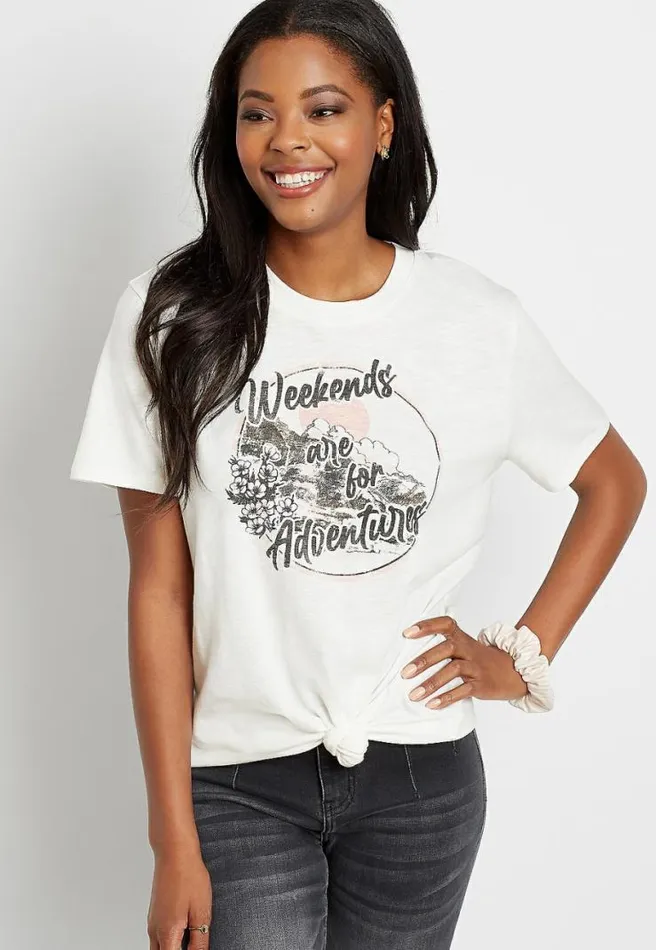 Weekends Are For Adventures Oversized Graphic Tee Women Maurices Tops