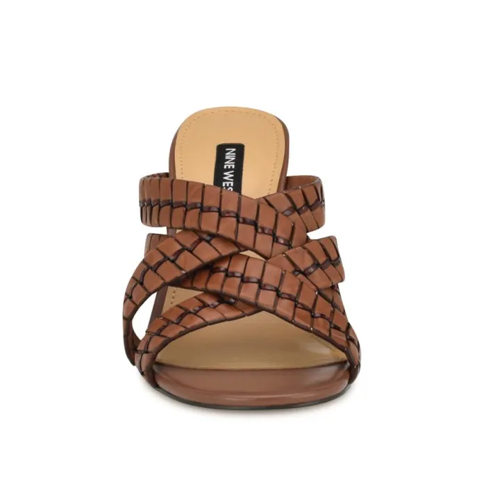 Wenea Strappy Heeled Slide Sandals Brown Women Nine West Heels Wenea Strappy Heeled Slide Sandals Brown Women Nine West Heels