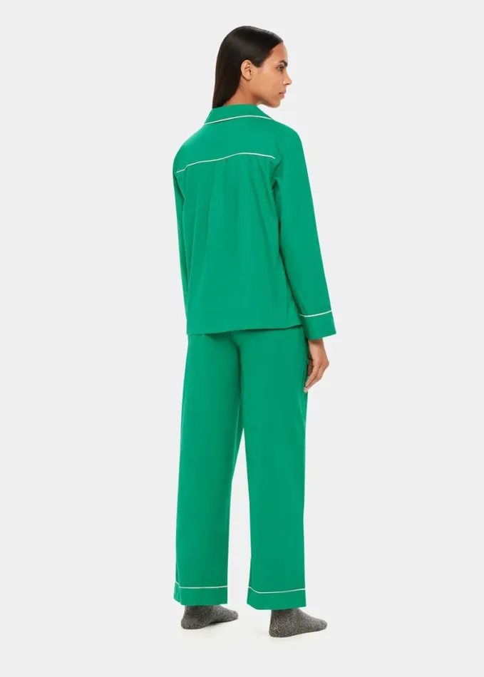 Whistles Contrast Piping Pyjamas Greenmulti Women Pajamas