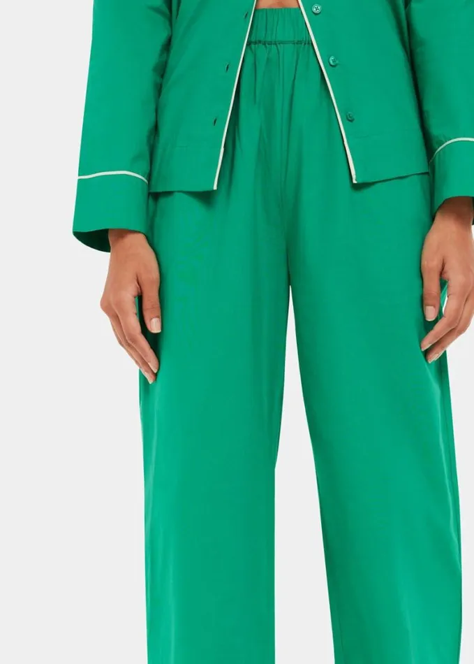 Whistles Contrast Piping Pyjamas Greenmulti Women Pajamas