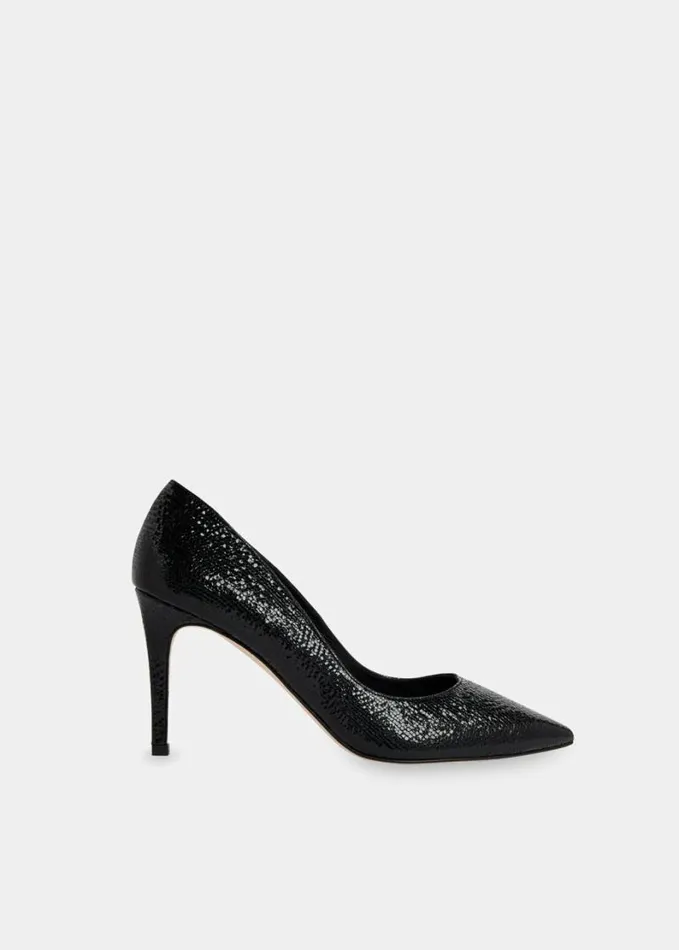 Whistles Corie Textured Heeled Pump Black Women Heels