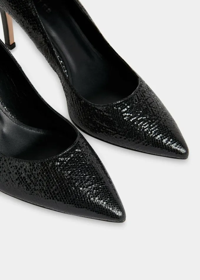 Whistles Corie Textured Heeled Pump Black Women Heels