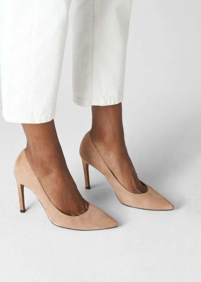 Whistles Cornel Suede Point Pump Nude Women Heels