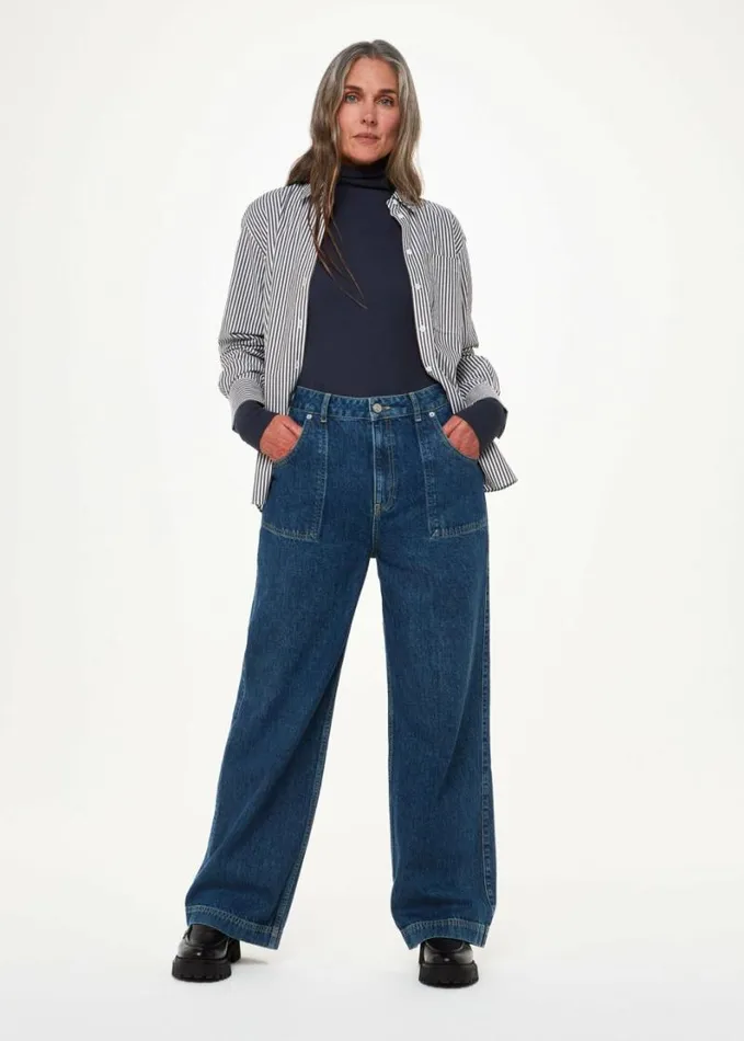 Whistles Essential Ribbed Polo Navy Women Sweaters and Cashmere