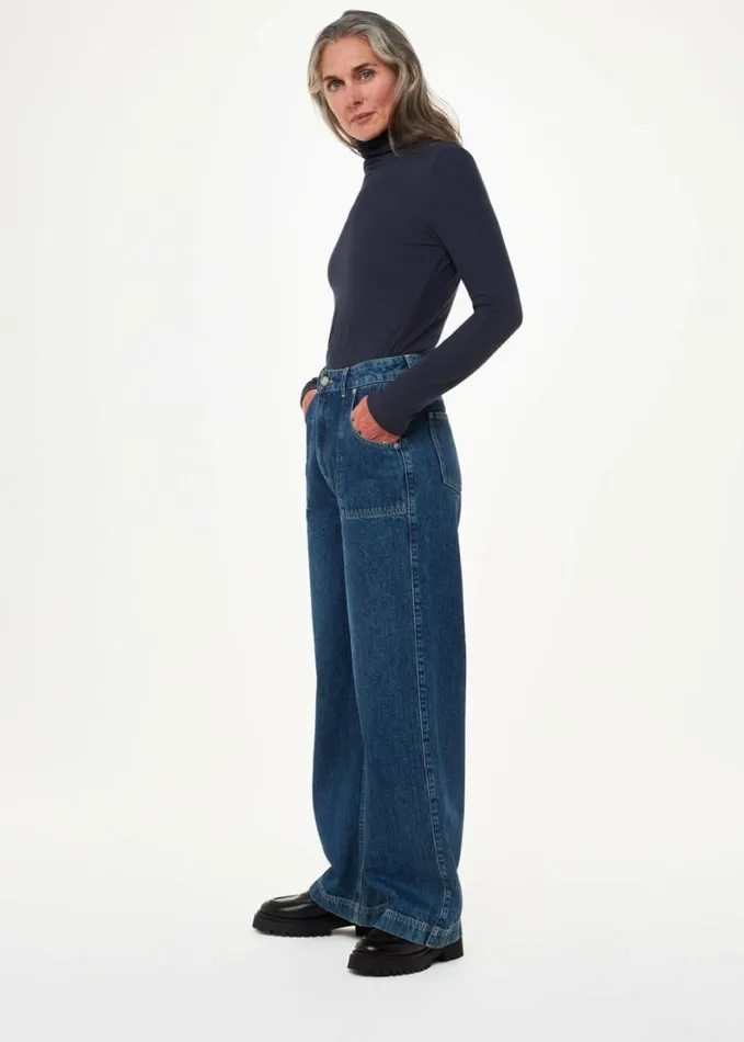 Whistles Essential Ribbed Polo Navy Women Sweaters and Cashmere