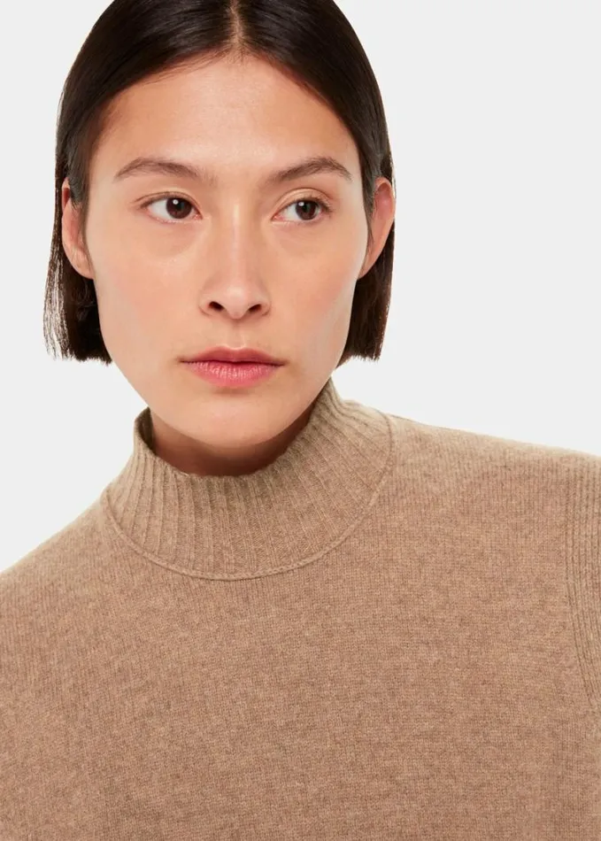 Whistles Funnel Neck Tank Camel Women Sweaters and Cashmere