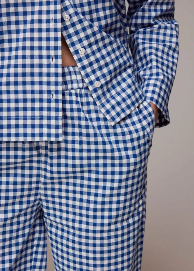 Whistles Gingham Collar Pyjamas Bluemulti Women Pajamas