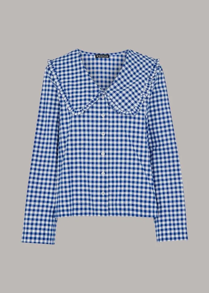 Whistles Gingham Collar Pyjamas Bluemulti Women Pajamas