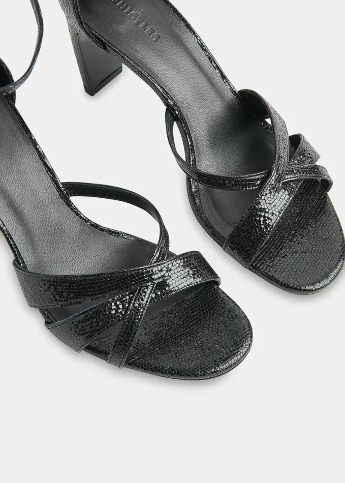 Whistles Hailey Strappy Heeled Sandal Black Women Wedding Guests