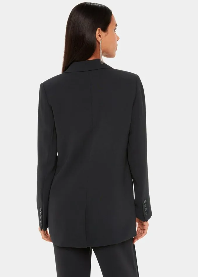 Whistles Jade Crepe Tux Blazer Black Women Tailoring