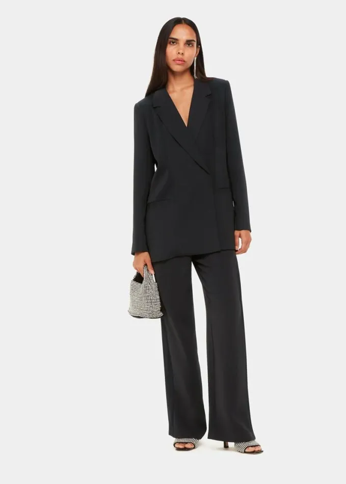 Whistles Jade Crepe Tux Blazer Black Women Tailoring