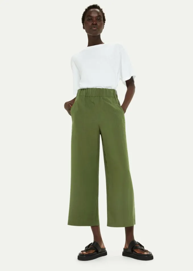Whistles Jade Side Zip Trouser Khaki Women Pants